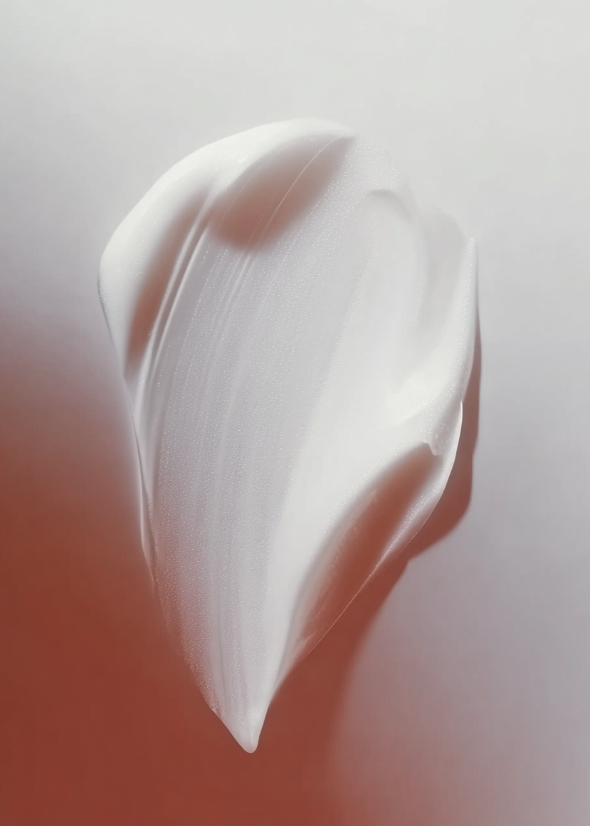 White cream or gel on a gradient background